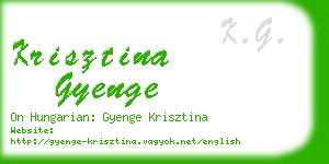 krisztina gyenge business card
